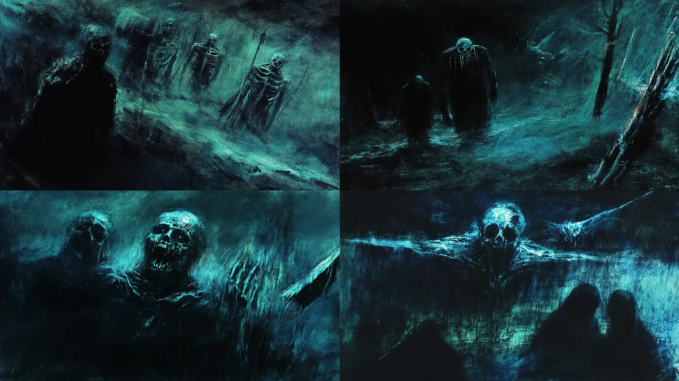 Ethereal Nocturnal Whispers: A Haunting Expressionist Vision - Midjourney sref style