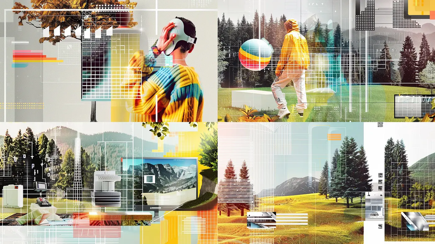 Geometric Nostalgia: A Fusion of Warm Vintage and Digital Geometries in Artistic Harmony - Midjourney sref style