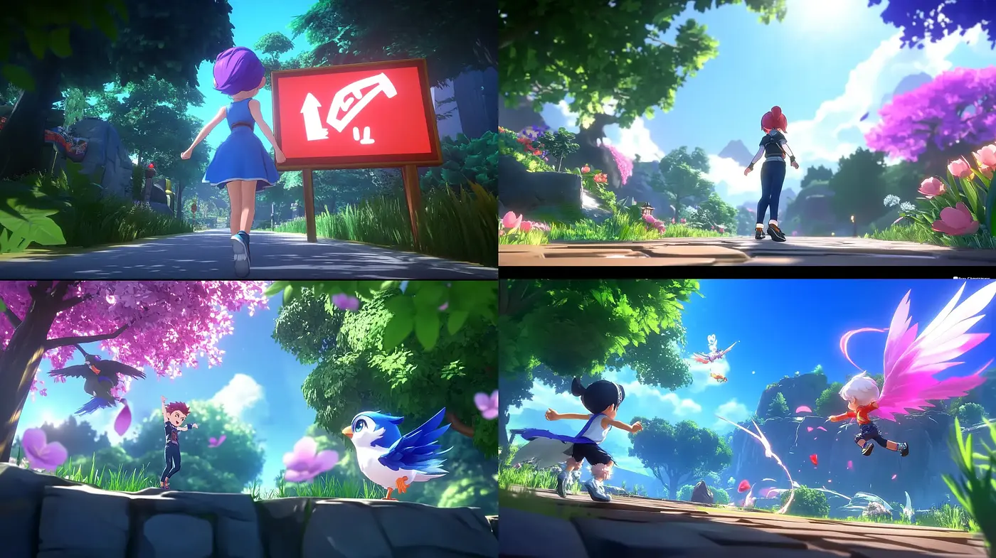 Ethereal Anime-Inspired Dreamscapes with Lush Color Profusion - Midjourney sref style