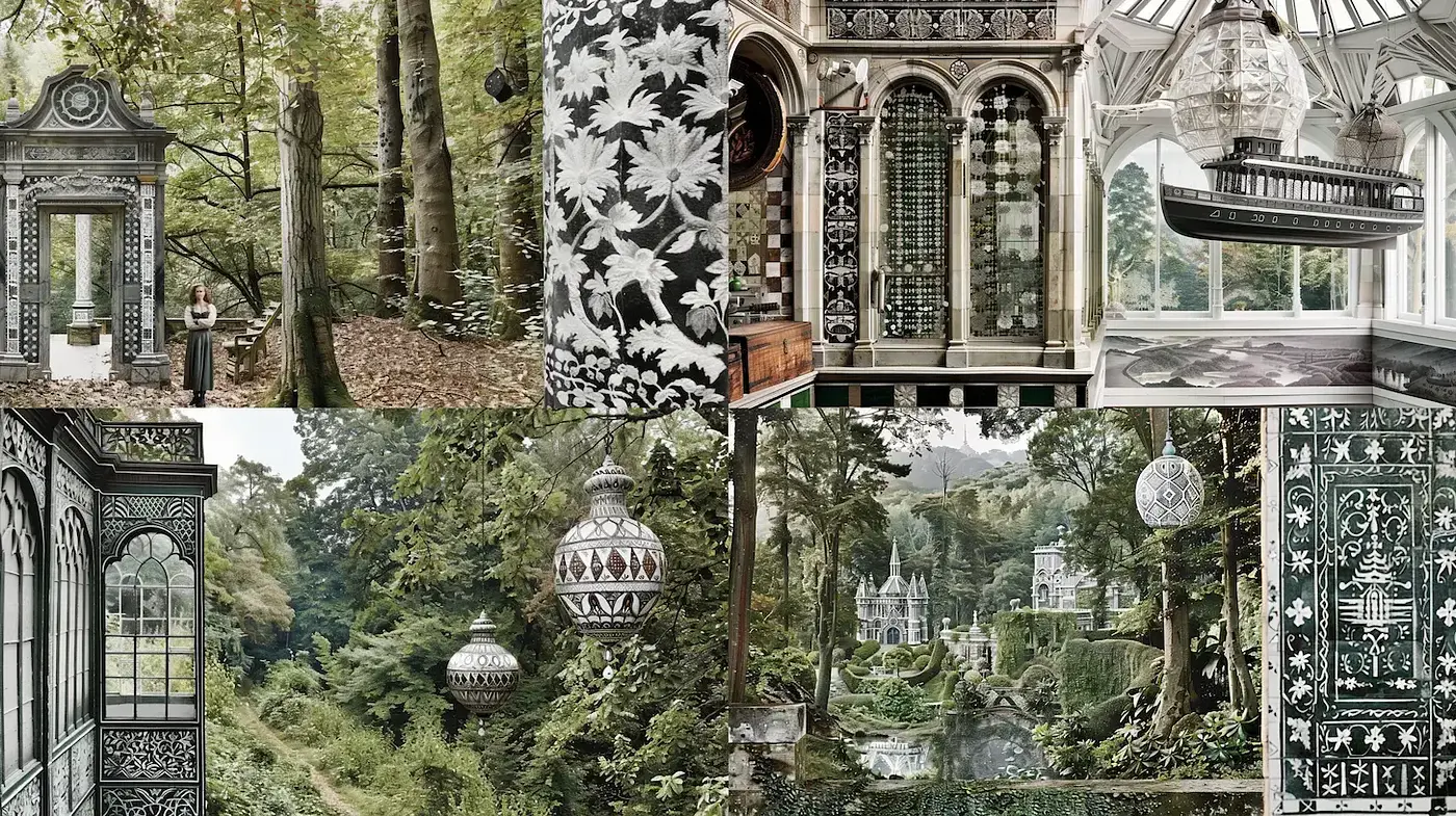 Echoes of Nature and Elegance in Architectural Elements - Midjourney sref style