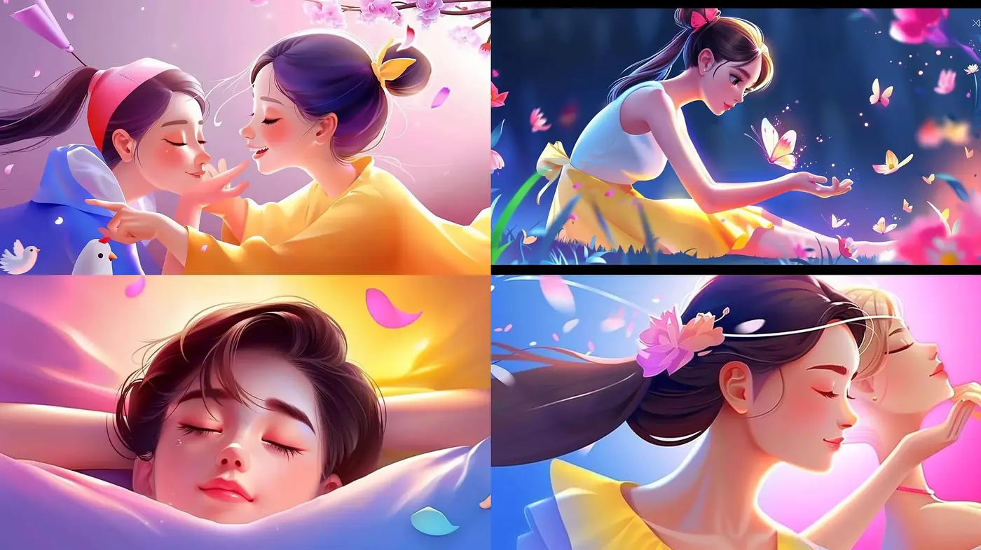 Luminous Dreamscape Portraiture with Pastel Radiance - Midjourney sref style