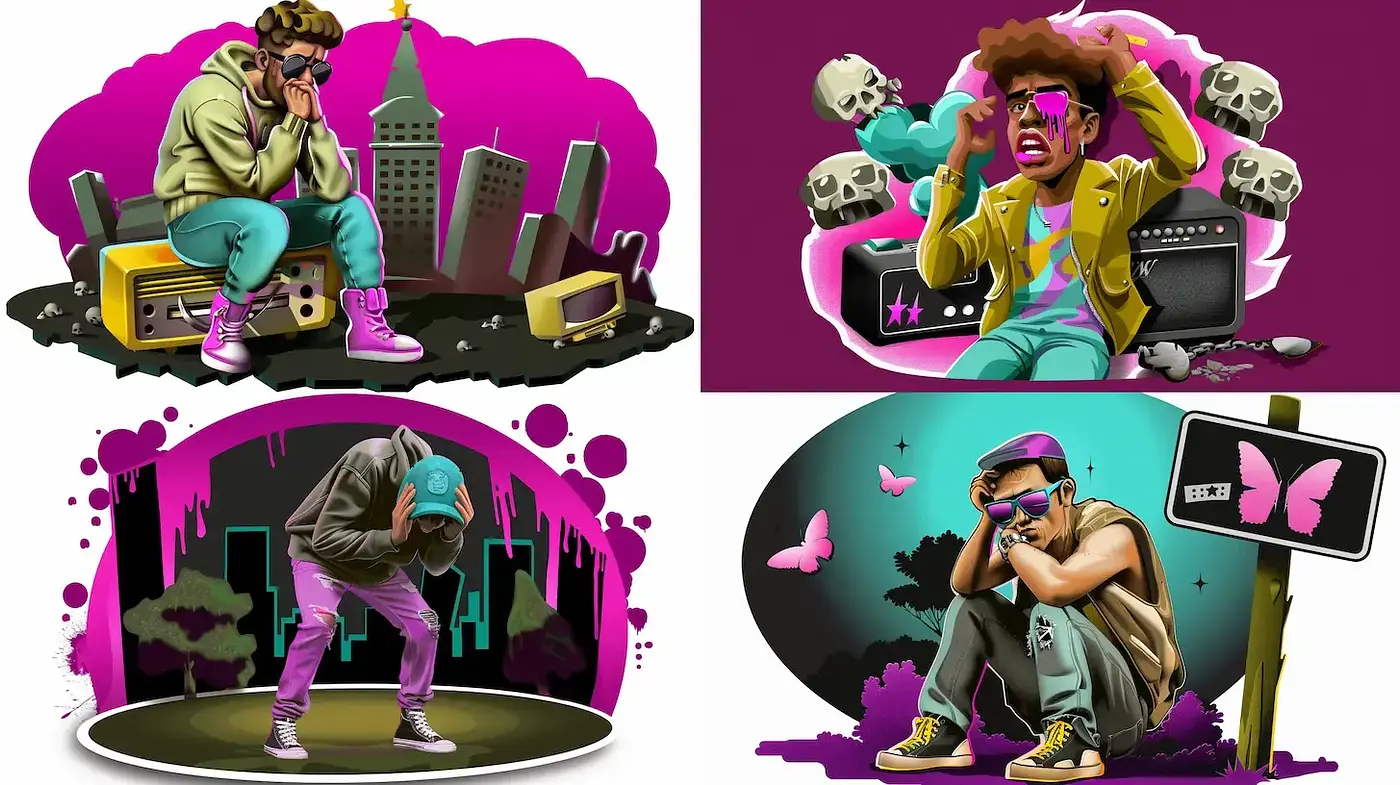 Vibrant Pop Art Portrayals with a Vintage Twist - Midjourney sref style