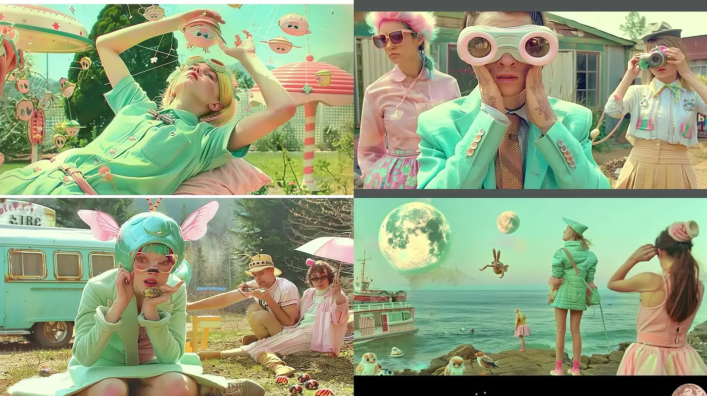 Whimsical Retrofuturistic Pastel Dreamscape - Midjourney sref style