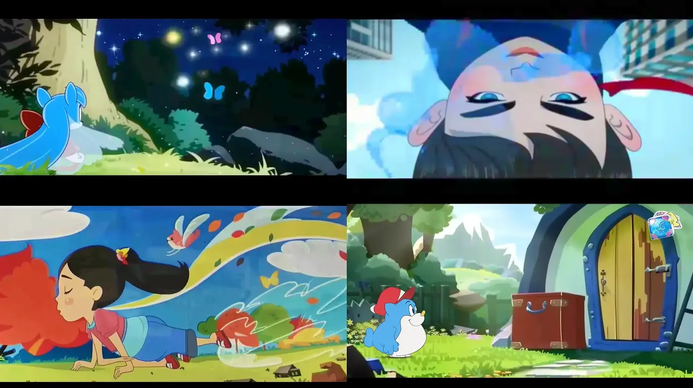 Whimsical Animation Panorama with Storybook Visuals - Midjourney sref style