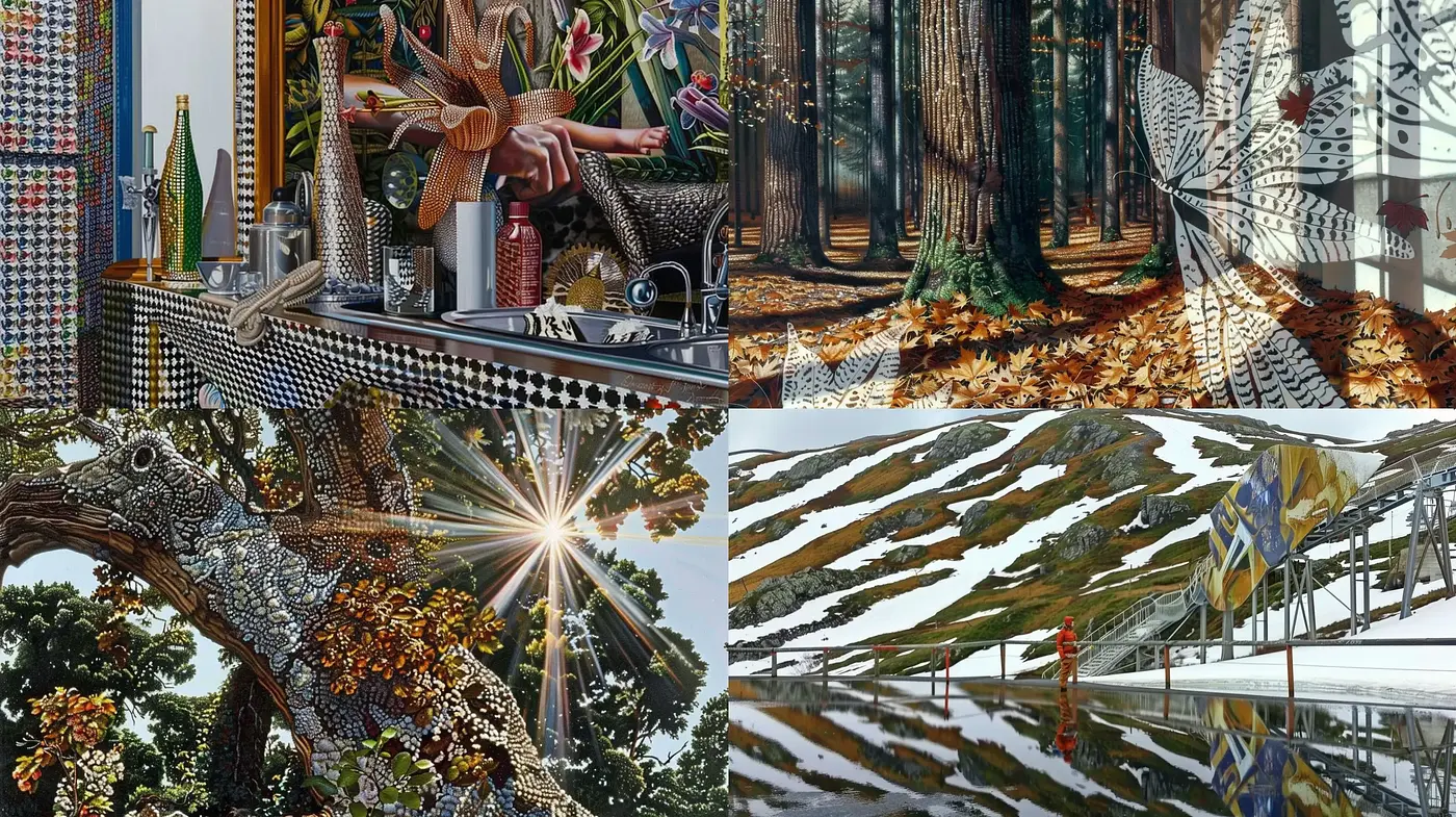 Hyper-Detailed Textured Imagery with Surrealist Overtones - Midjourney sref style