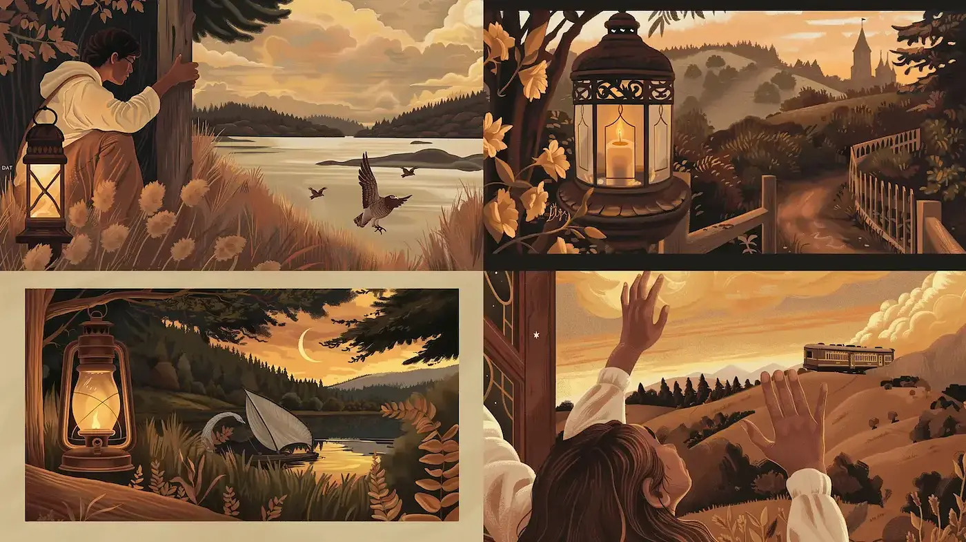 Cozy and Warm Illustrations Evoking Nostalgia - Midjourney sref style