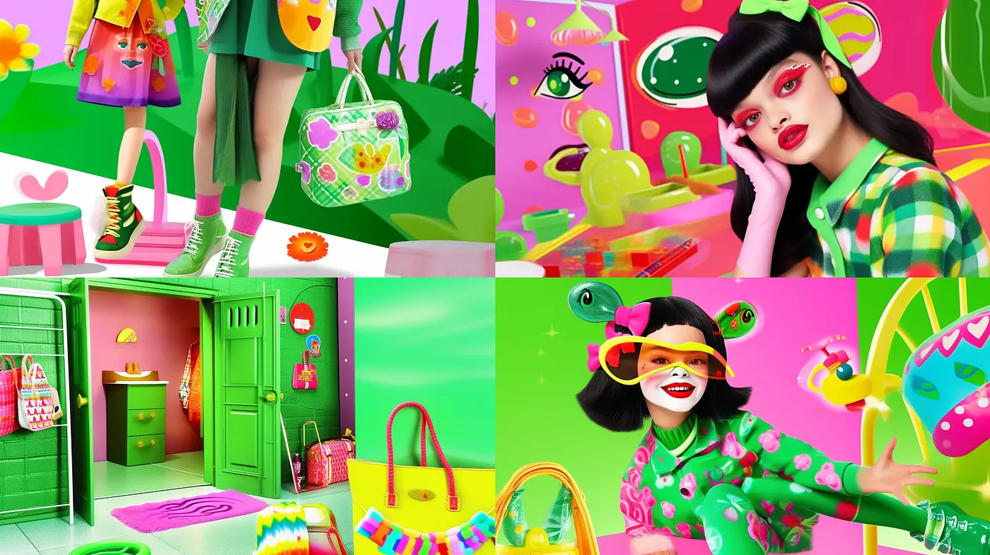 Vibrant Pop Surrealism with a Hint of Retro Kitsch - Midjourney sref style