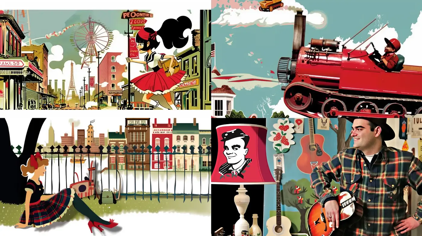 Retro Americana with a Vivid Cartoon Twist - Midjourney sref style