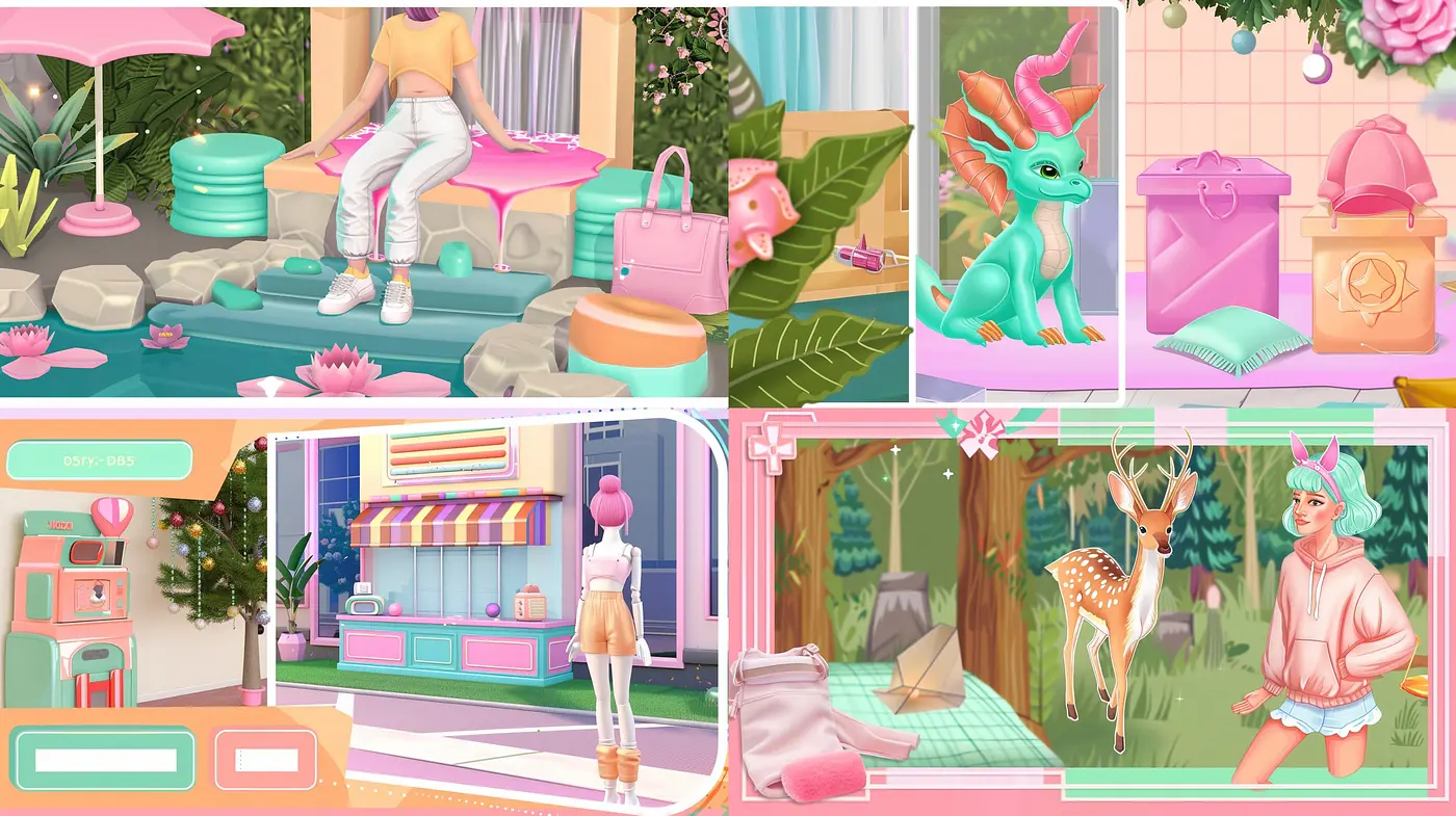 Candy-Colored Dreamscapes: A Meld of Pastel Pop and Surrealist Fantasy - Midjourney sref style