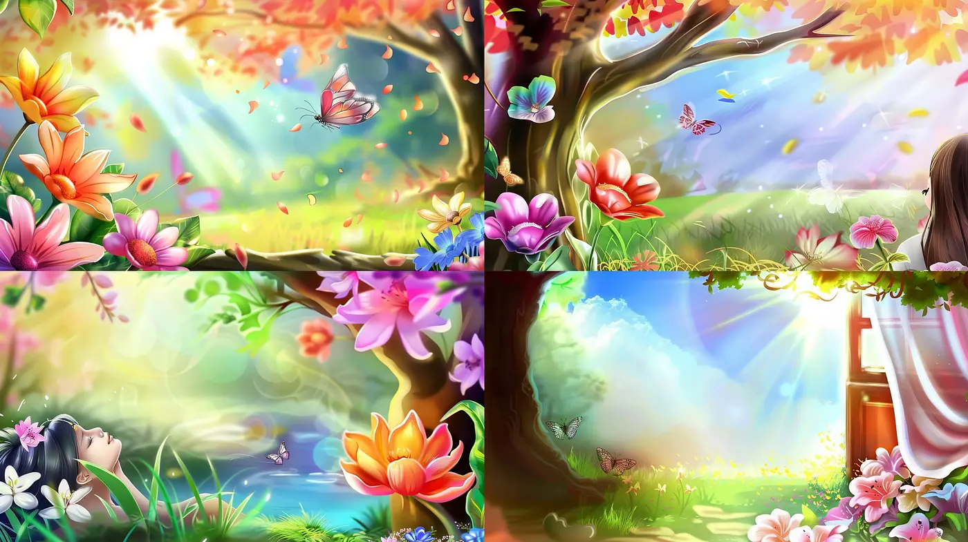 Luminous Enchanted Garden: A Dreamlike Fusion of Vivid Hues and Ethereal Light - Midjourney sref style