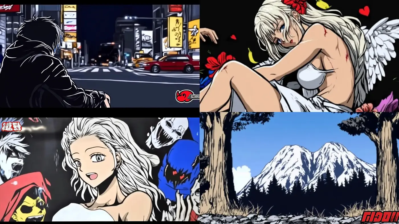 Stylized Anime-Inspired Digital Illustrations with Emphasis on Bold Outlines and Dramatic Contrasts - Midjourney sref style