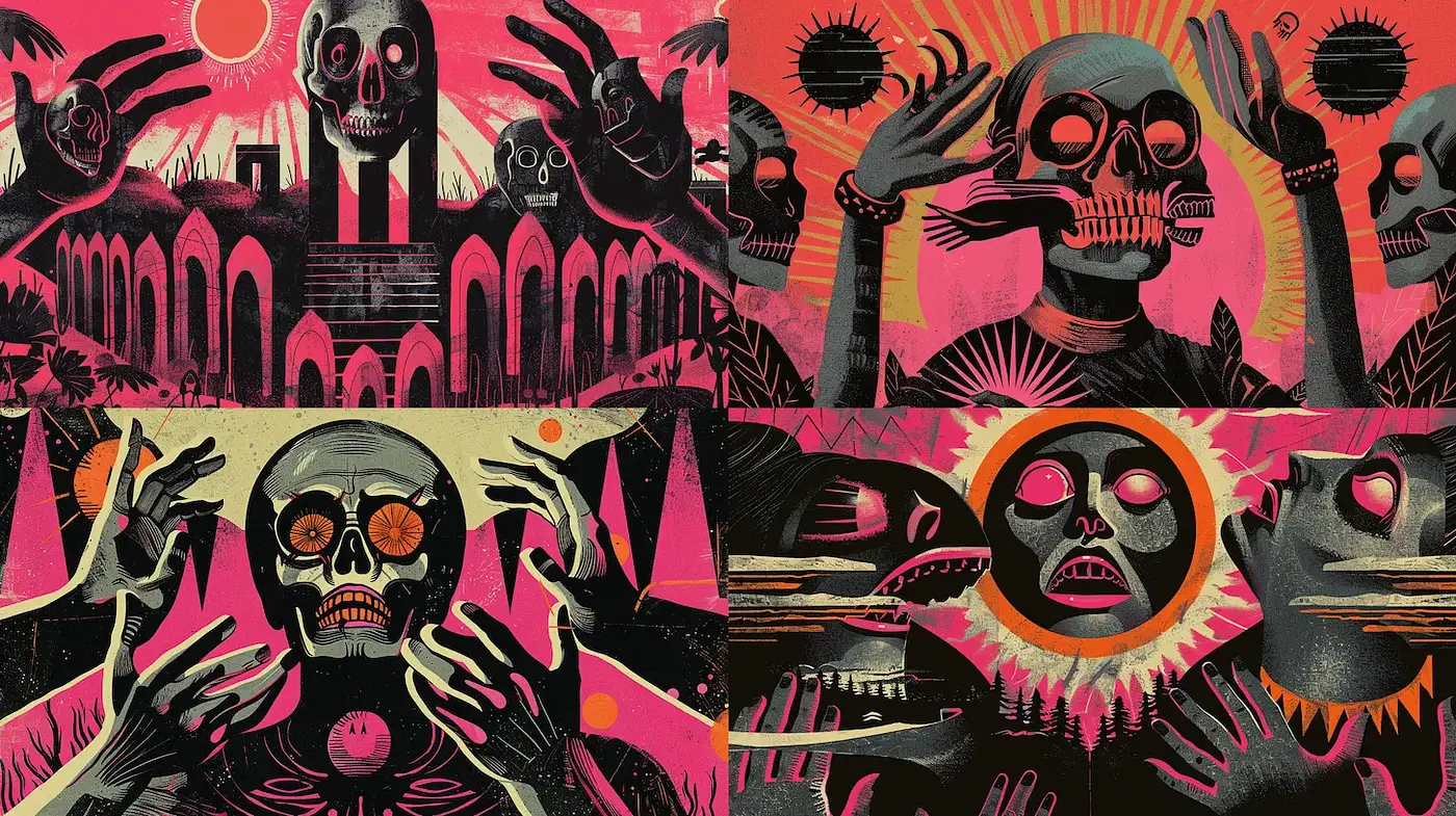 Vivid and Intricate Day of the Dead Inspired Illustrations - Midjourney sref style