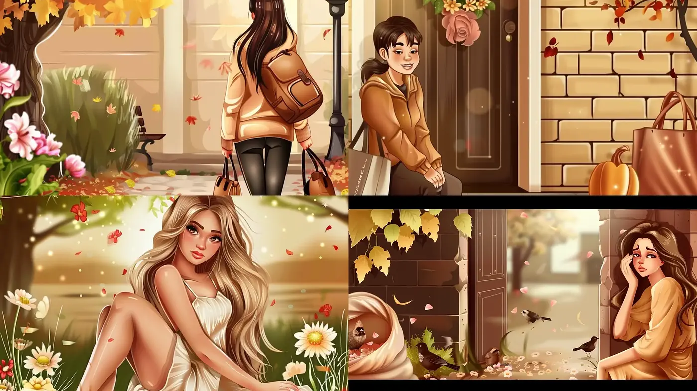 Autumnal Warmth in Illustrated Serenity - Midjourney sref style