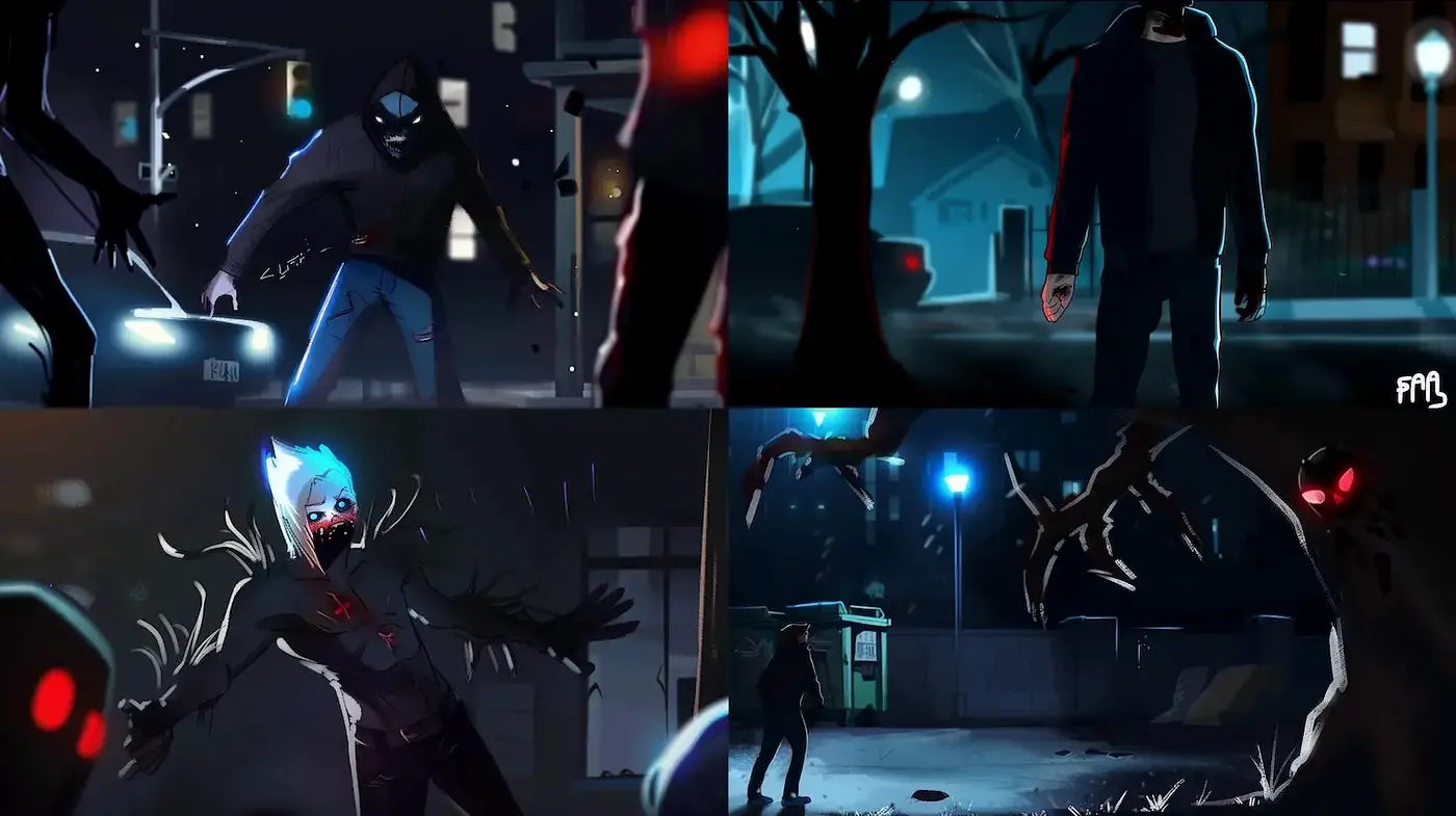 Dark Urban Narrative with a Touch of Vigilante Aesthetic - Midjourney sref style