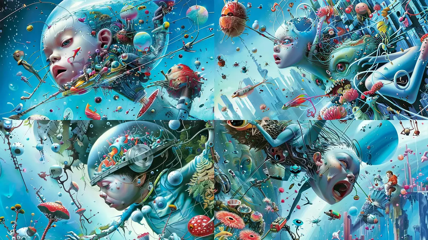 Surreal Dreamscapes: A Fusion of Organic Forms and Futuristic Visions - Midjourney sref style