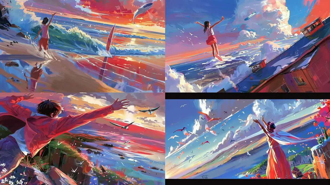Vibrant Brush Strokes of Emotional Freedom - Midjourney sref style