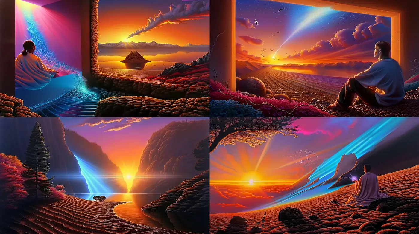 Surreal Serenity: A Homage to Twilight's Hues and Contemplative Vistas - Midjourney sref style
