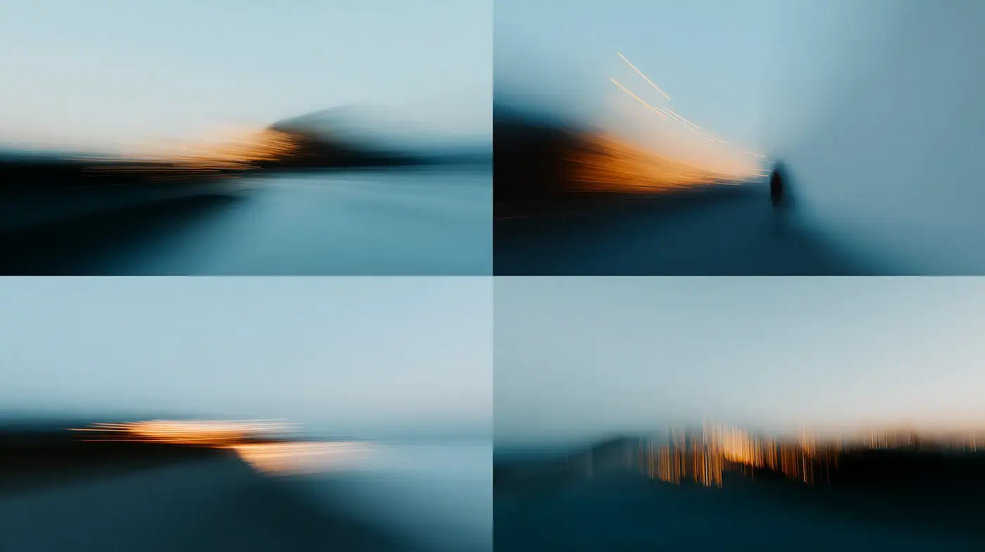 Ethereal and Dreamlike Blurred Landscapes with a Dynamic Atmosphere - Midjourney sref style
