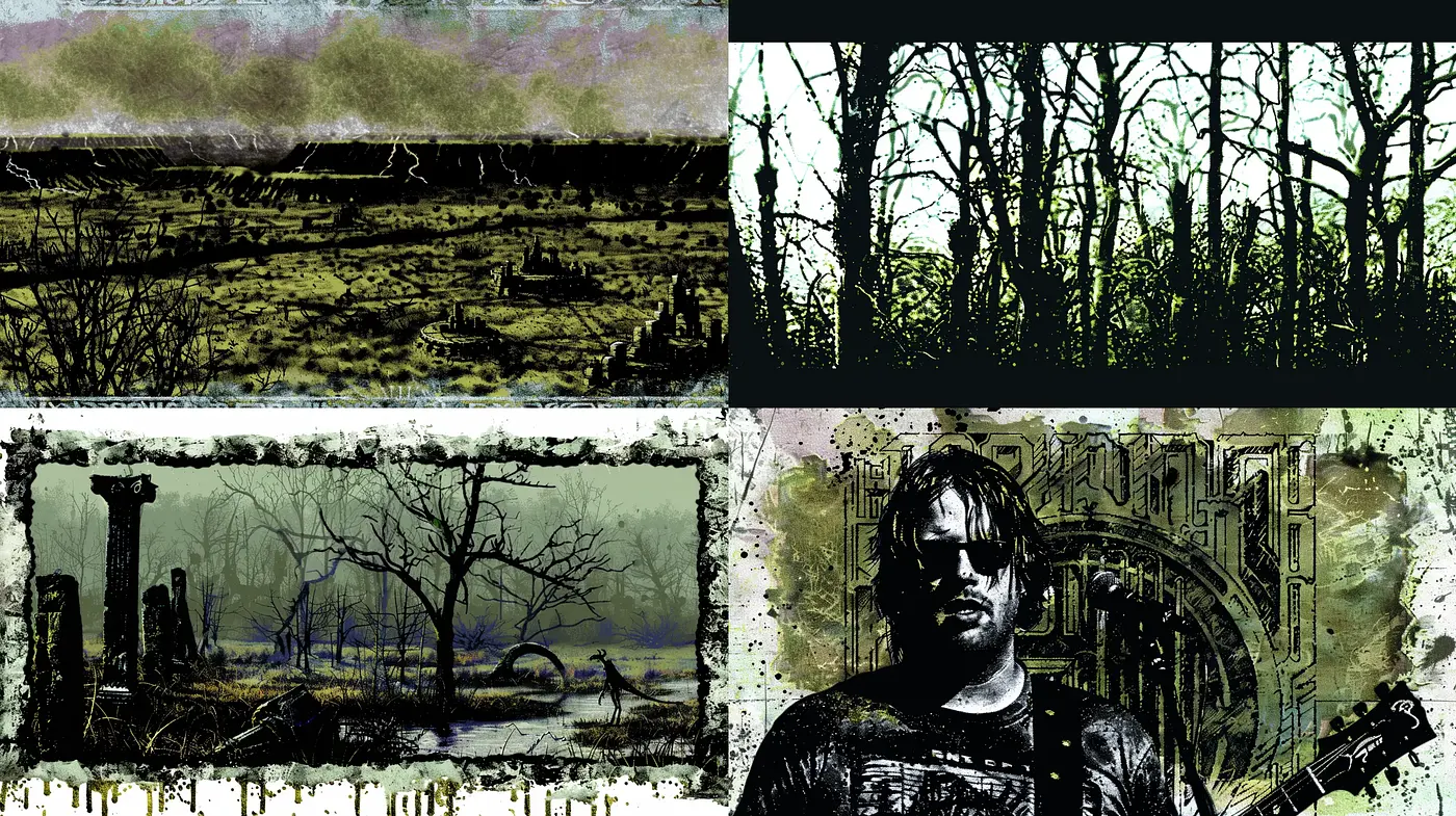 Eerie Synthesis of Grunge and Gothic Artistic Expressions - Midjourney sref style