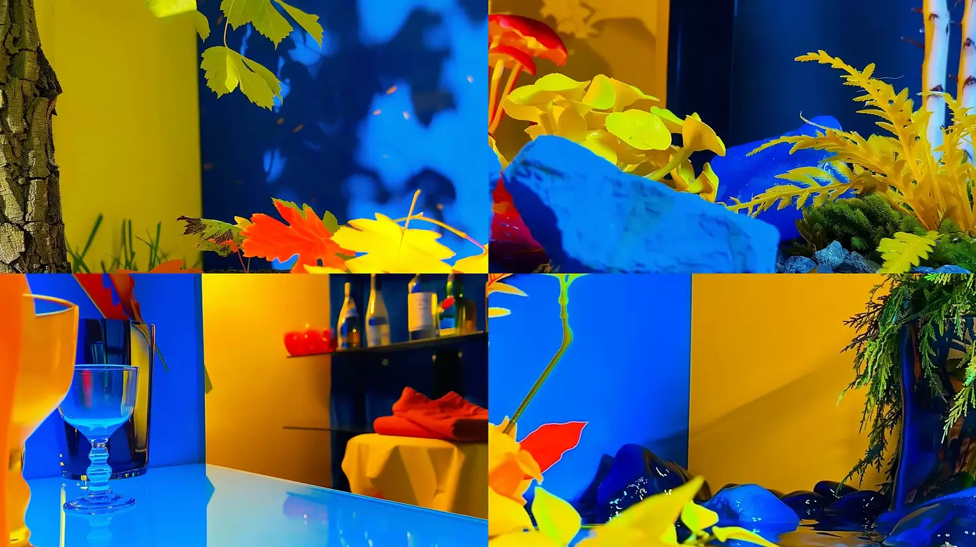 Vibrant Prismatic Assemblage with High Contrast in a Modern Expressionist Mood - Midjourney sref style