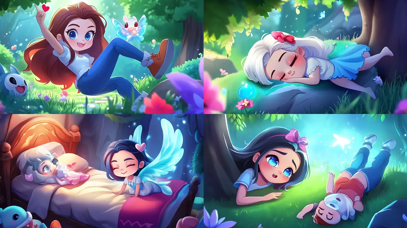 Enchanted Whimsical Dreamscape Illustrations - Midjourney sref style