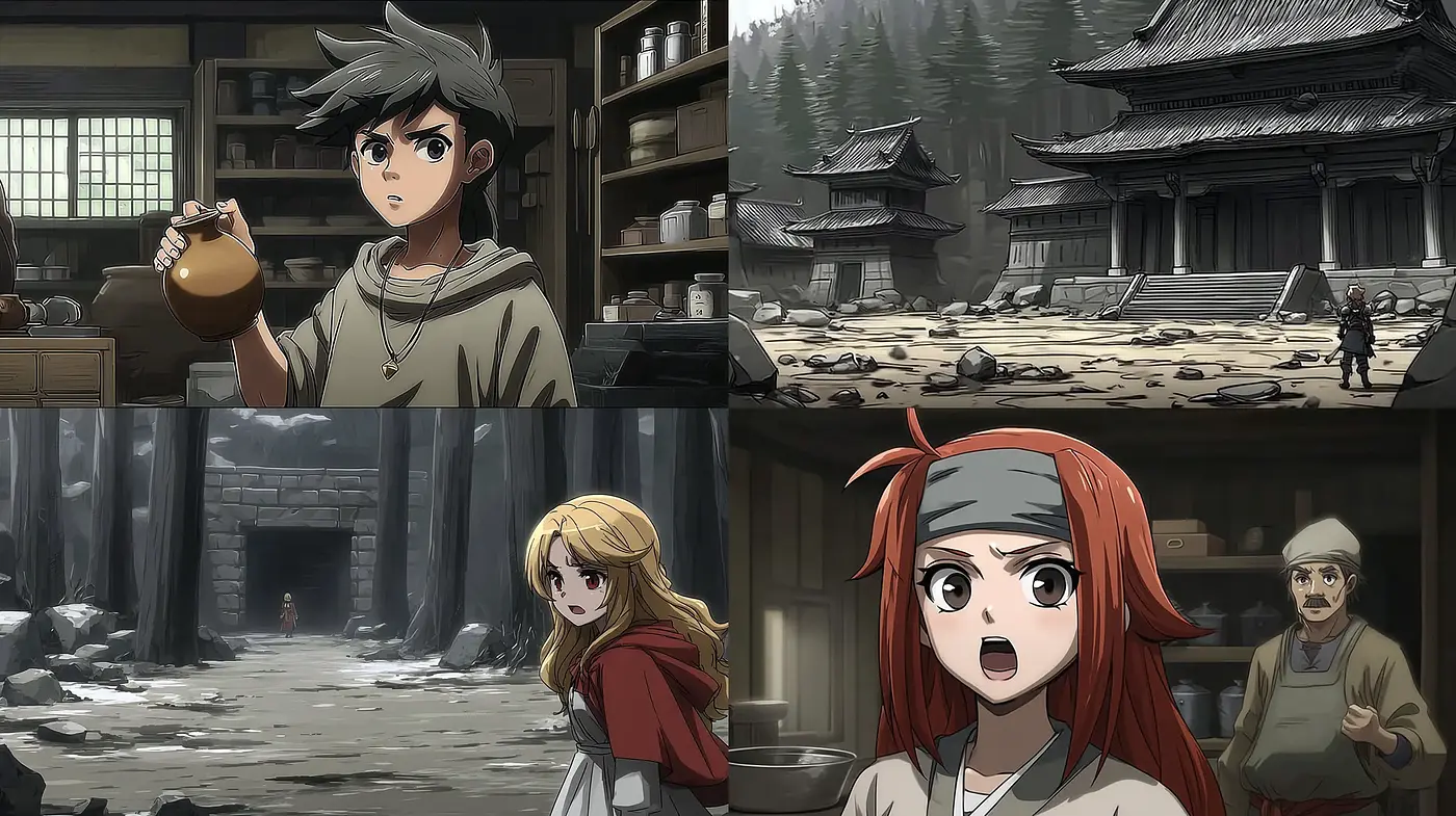 Consistent Visual Narrative with a Touch of Animation Cultural Resonance - Midjourney sref style