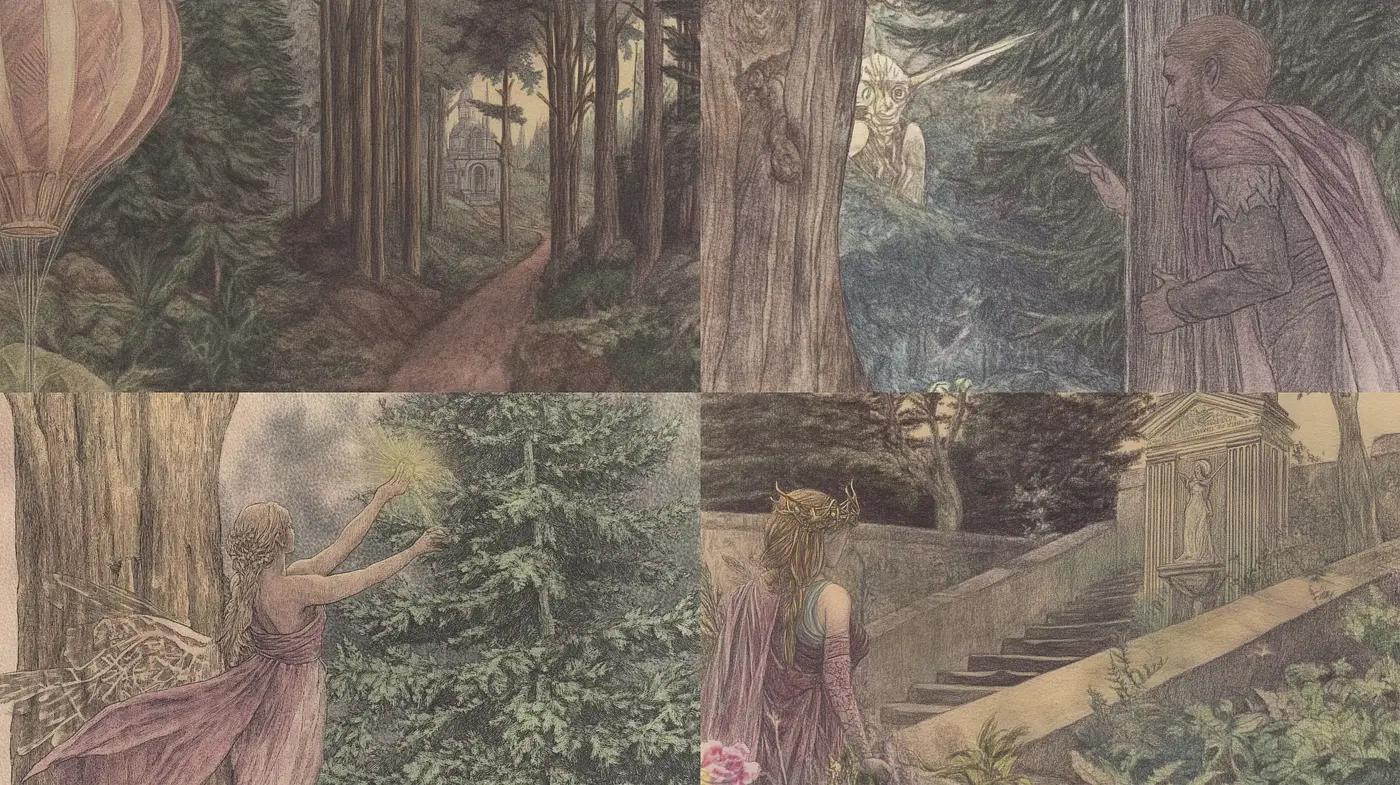 Enchanted Forest Whispers: Mystical and Ethereal Art - Midjourney sref style