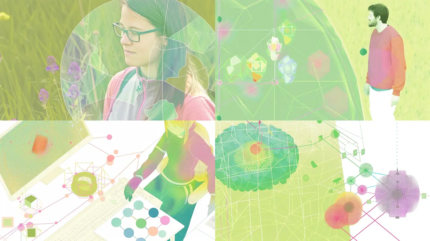 Contemporary Digital Abstraction with Geometric Motifs - Midjourney sref style