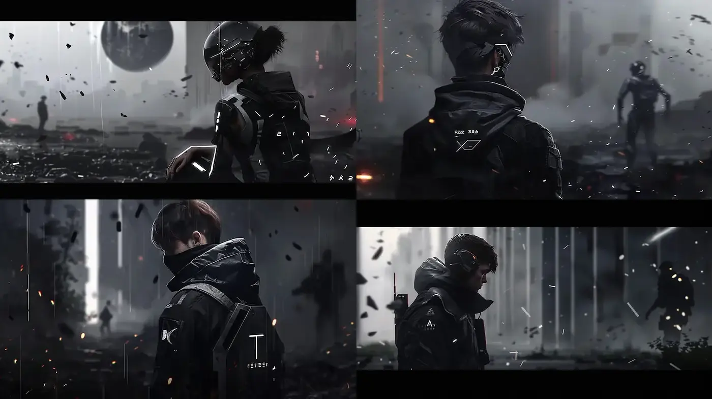 Futuristic Dystopian Aesthetic with Cyberpunk Influences - Midjourney sref style