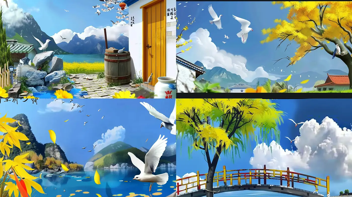 Luminous Serenity in East Asian-Inspired Digital Brushwork - Midjourney sref style