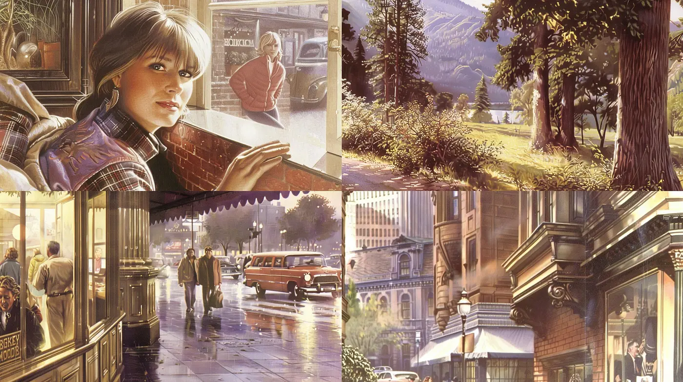 Luminous Hues of Yesteryears: A Homage to Vintage Nostalgia and Timeless Serenity - Midjourney sref style