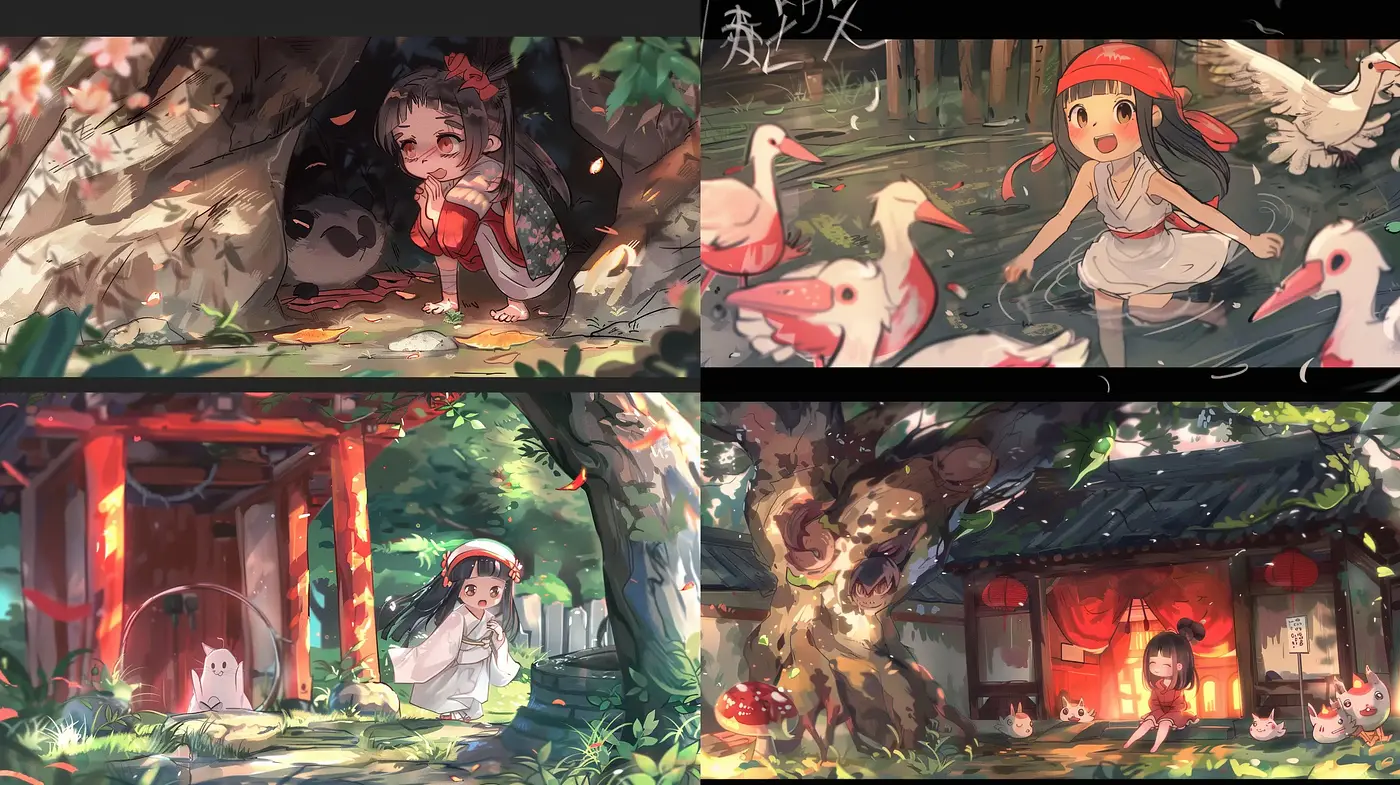 Enchanted Forest Whimsy: A Harmonious Fusion of Anime and Impressionism - Midjourney sref style