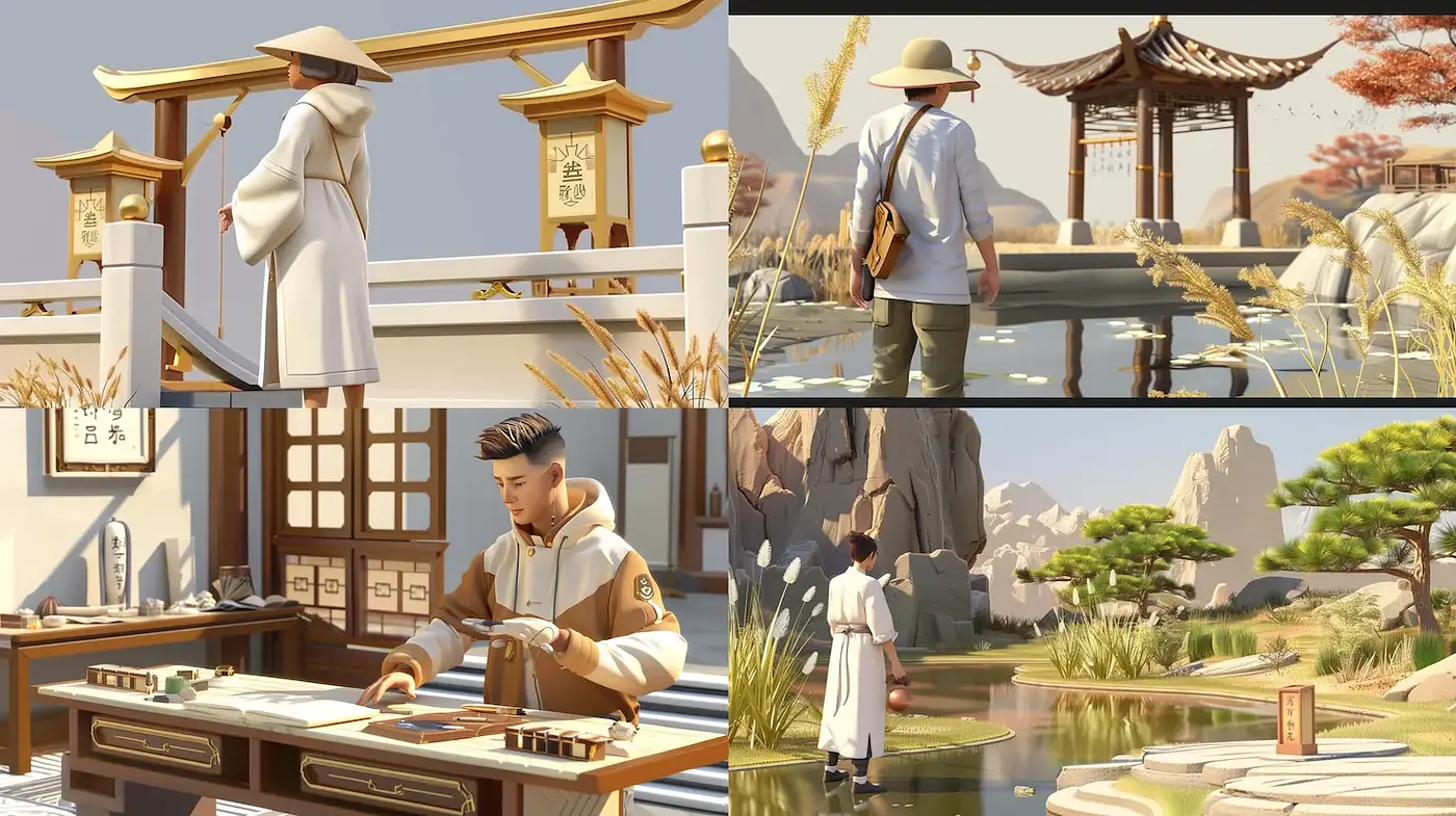 Harmonious Serenity in Contemporary East Asian Aesthetic - Midjourney sref style