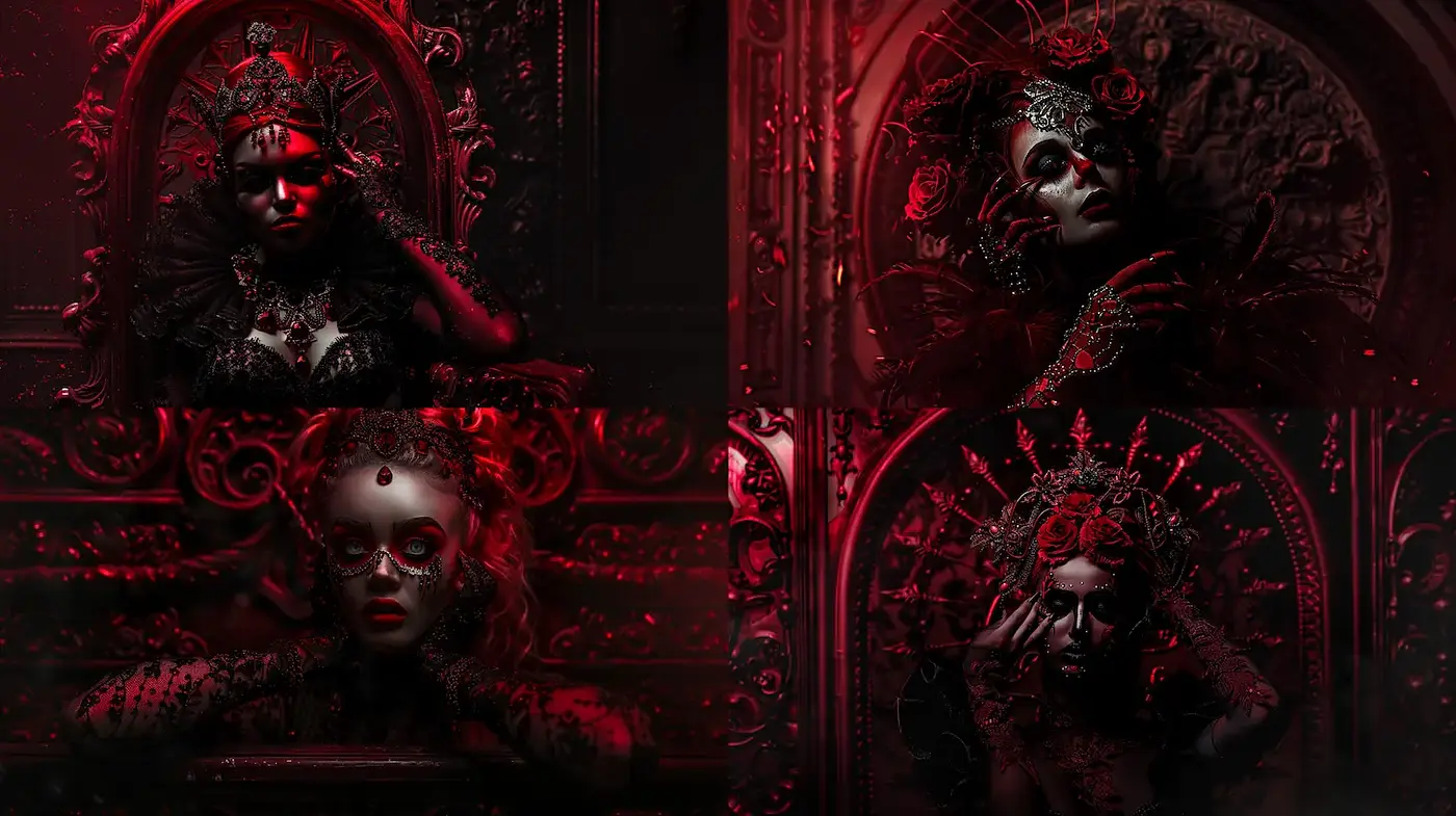 Mysterious and Dark Elegance with Intricate Details - Midjourney sref style
