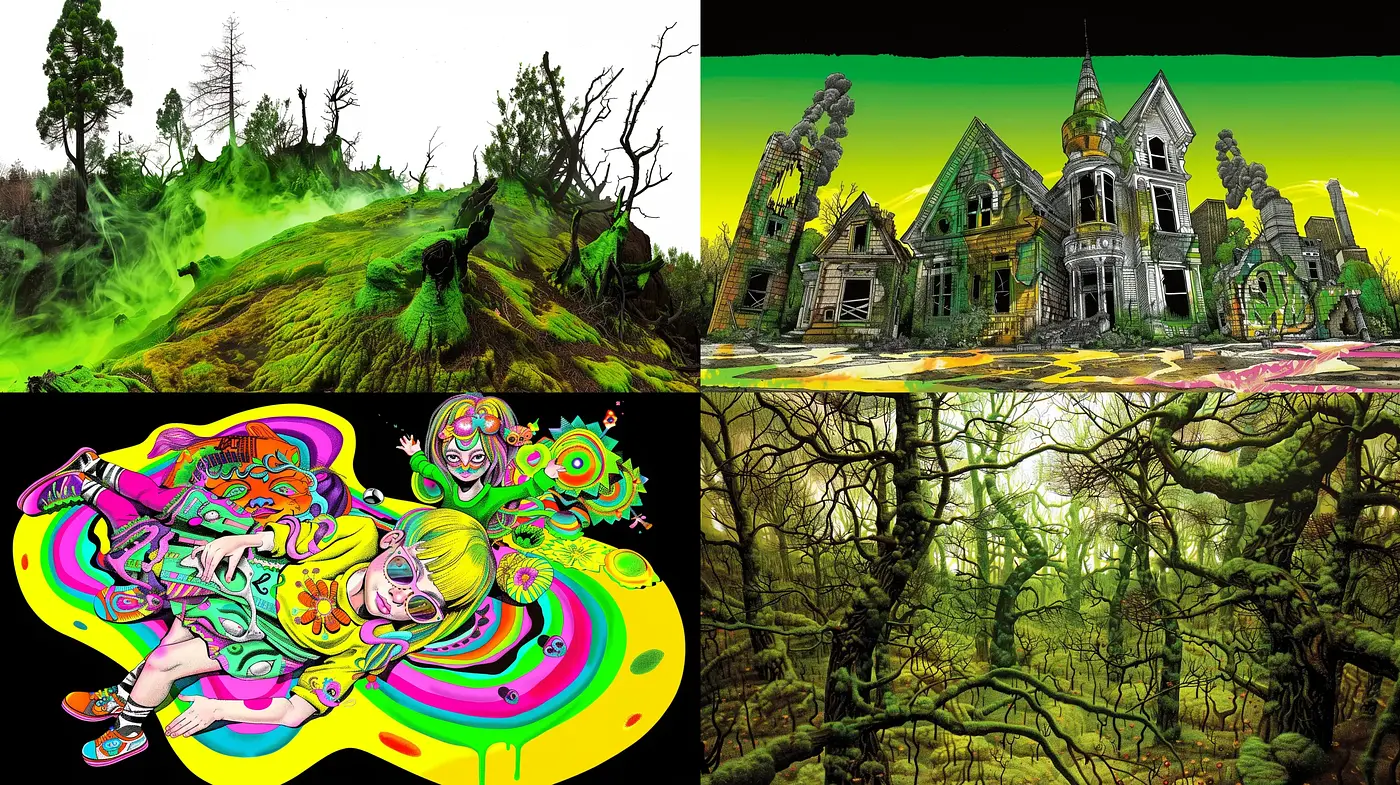 Ethereal Dreamscapes and Psychedelic Abstractions - Midjourney sref style