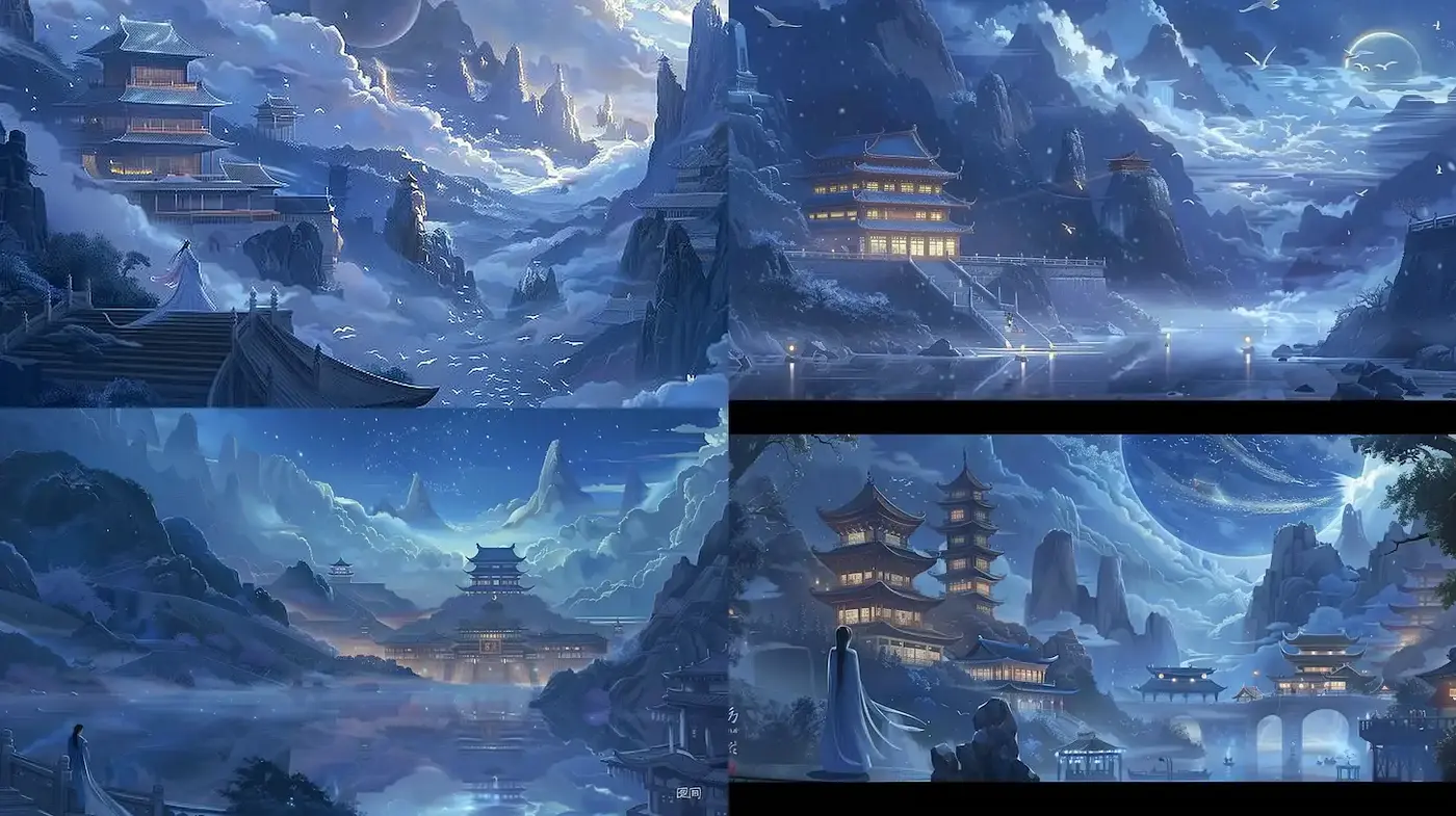 Serene and Ethereal Landscapes with Mystical Ambiance - Midjourney sref style