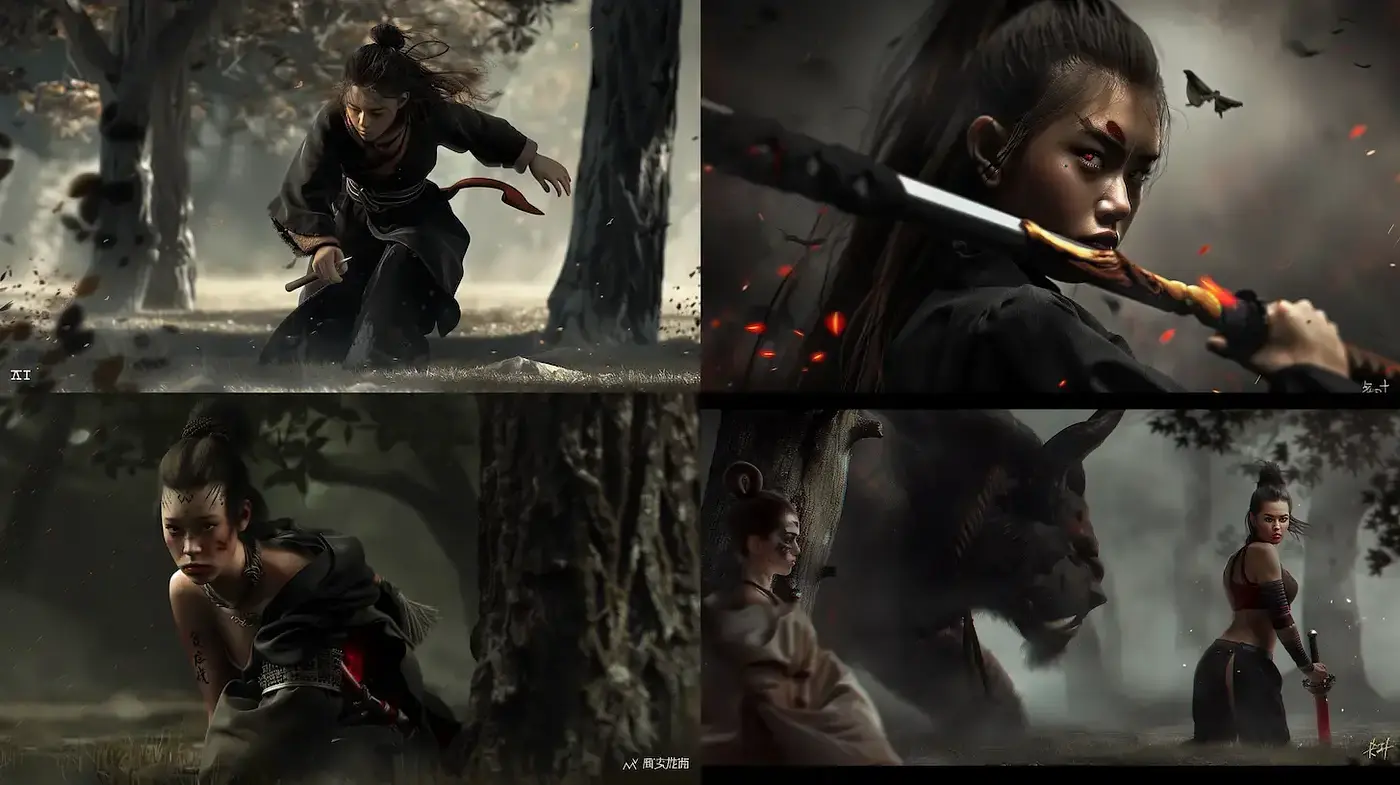 Dynamic and captivating aesthetic with elements of fantasy and realism - Midjourney sref style