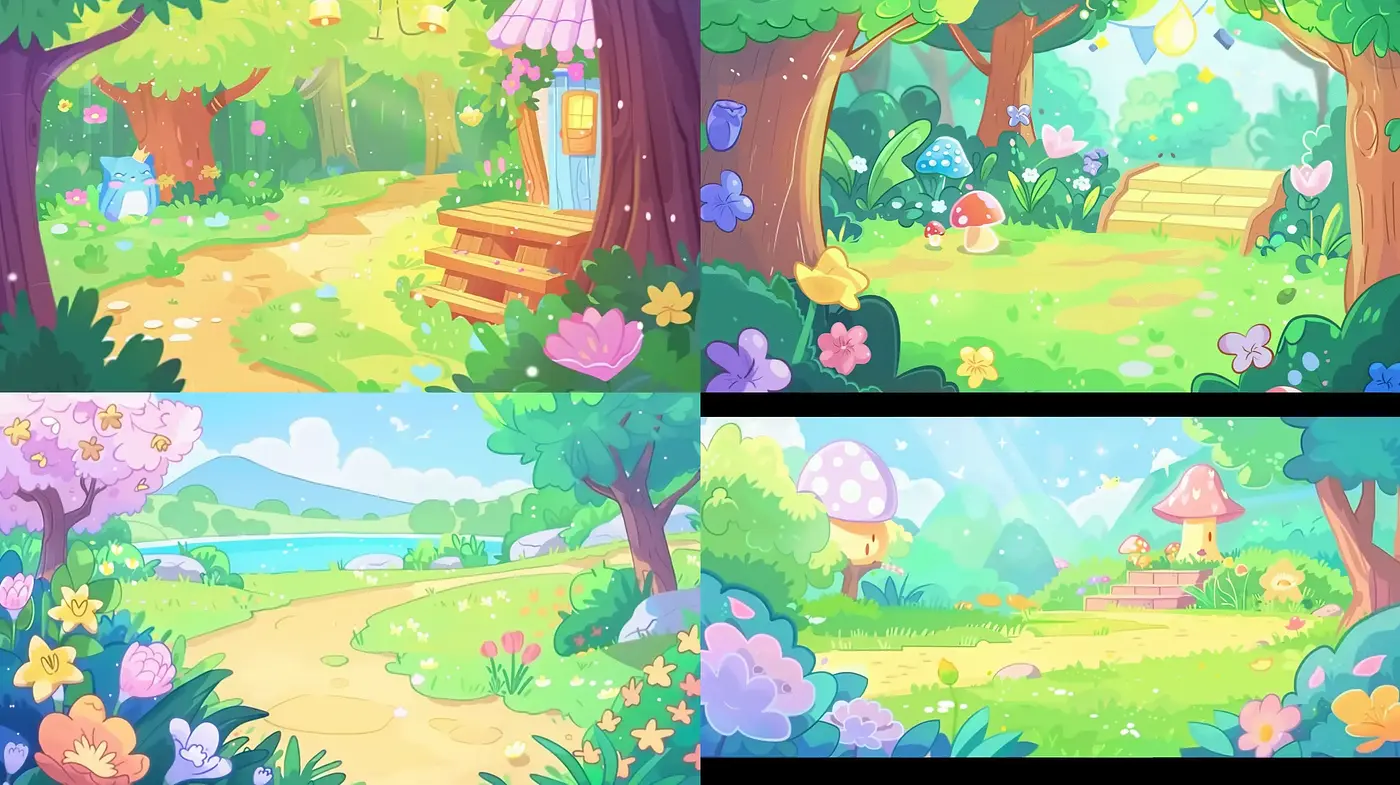 Enchanted Pastel Storybook Landscapes - Midjourney sref style