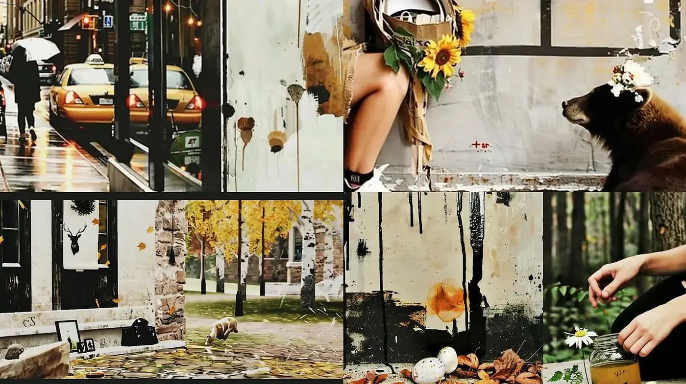Eclectic and Nature-Influenced Visuals with Urban Undertones - Midjourney sref style
