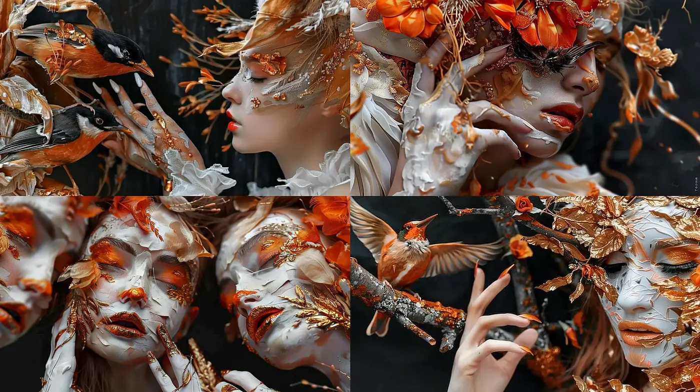 Autumnal Ethereal Fusion with Botanical Overtones - Midjourney sref style
