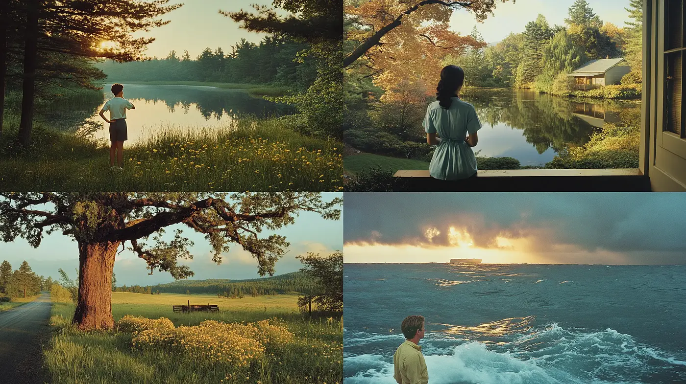 Serene Twilight Hues in Cinematic Landscapes - Midjourney sref style