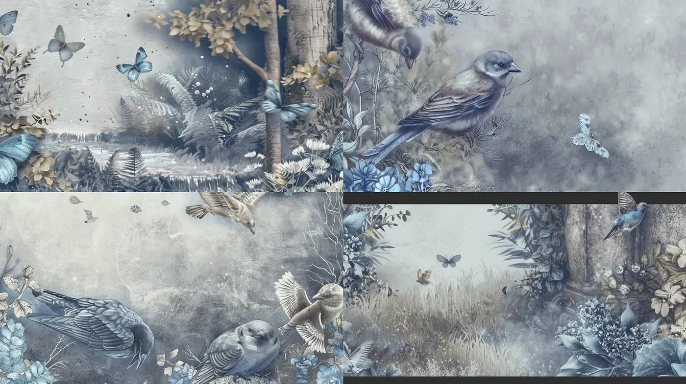 Ethereal Nature Tapestry: A Fusion of Photorealism and Painterly Whimsy - Midjourney sref style