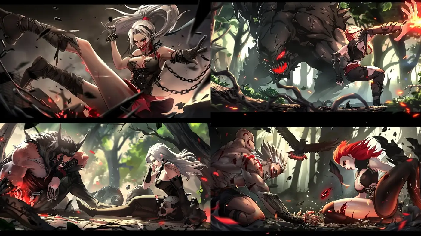Epic Saga Stylized Art with Dynamic Action and Vivid Colors - Midjourney sref style