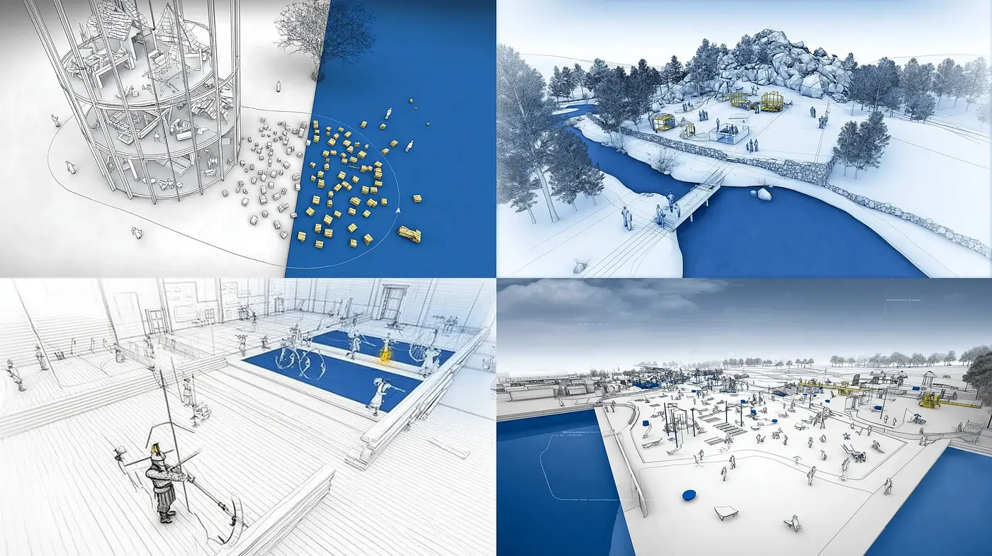 Contemporary Architectural Visualization with a Minimalist Aesthetic - Midjourney sref style