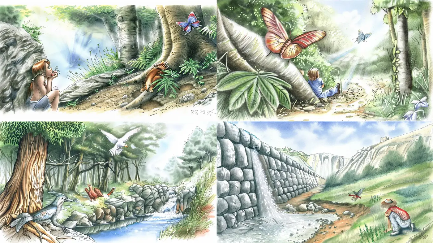 Lush Enchanted Realms: A Harmonious Blend of Naturalism and Storybook Wonder - Midjourney sref style