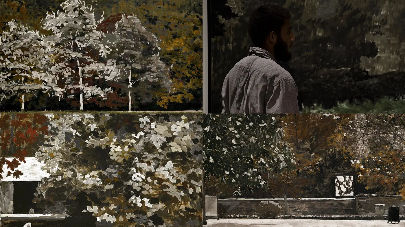 Ethereal Textured Harmonies in a Muted Autumnal Palette - Midjourney sref style