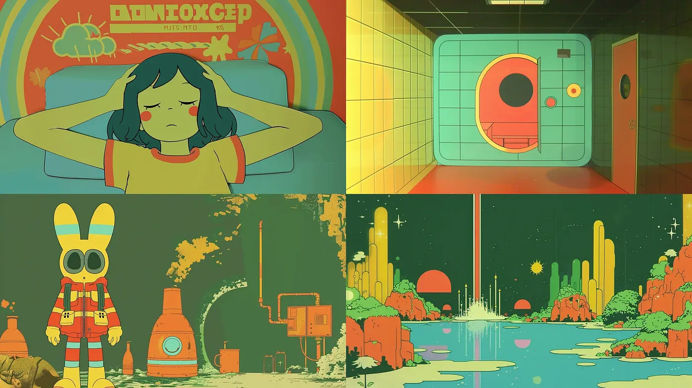 Retrofuturism Revisited: A Nostalgic Dive into Sci-Fi Inspired Illustrations - Midjourney sref style