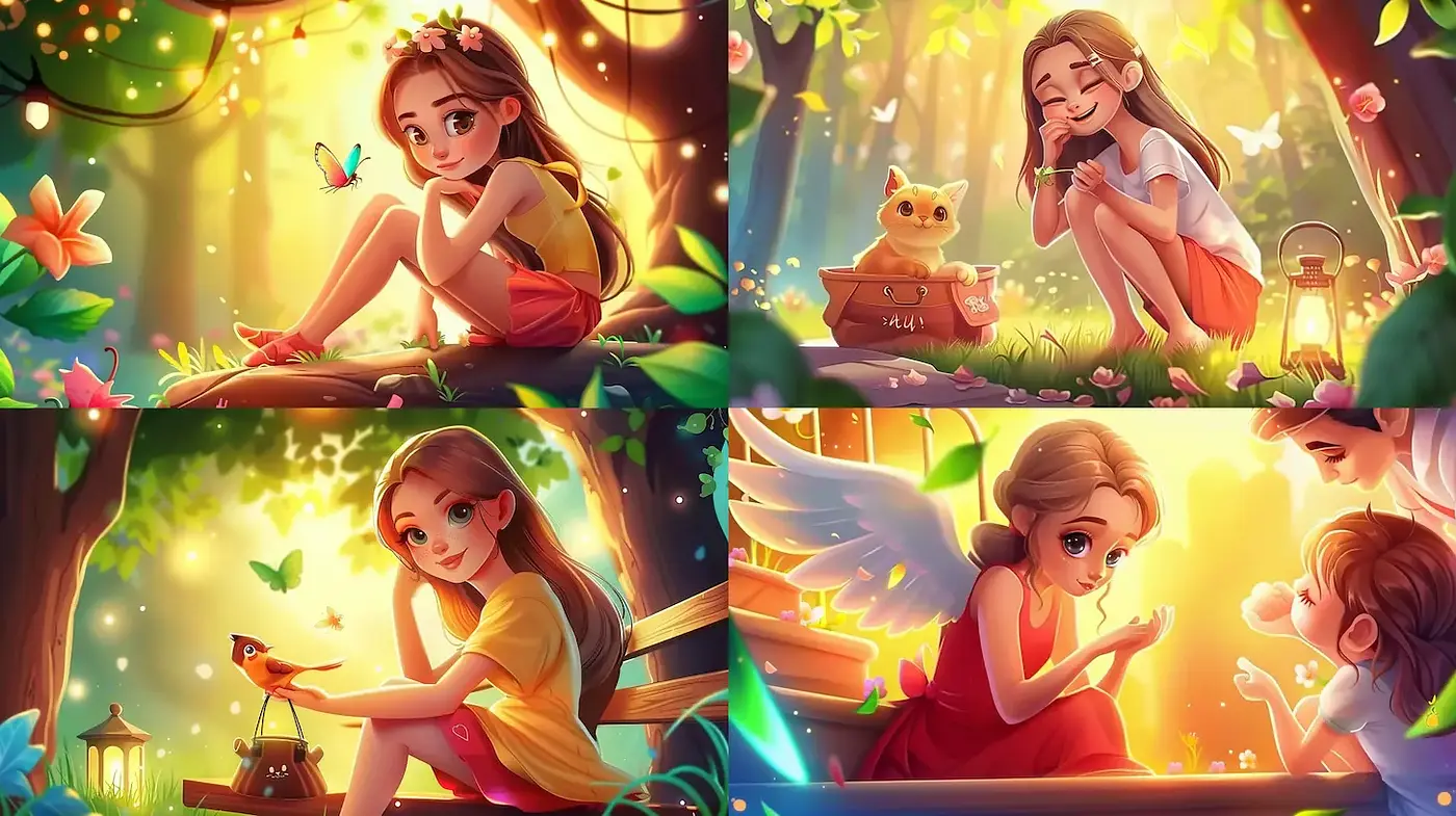 Whimsical and Enchanting Illustrations with a Dreamlike Atmosphere - Midjourney sref style