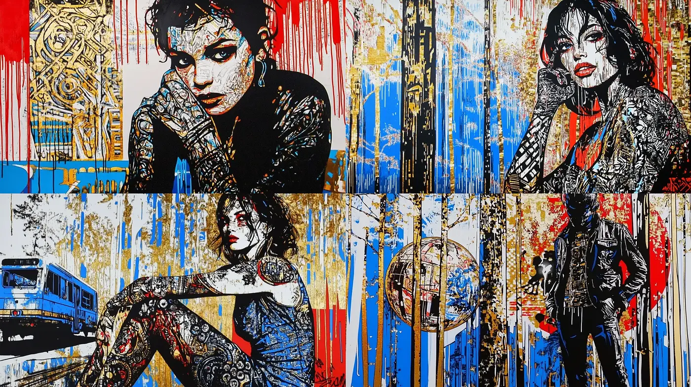 Abstract Expressionist Influence with Pop Art Overtones - Midjourney sref style