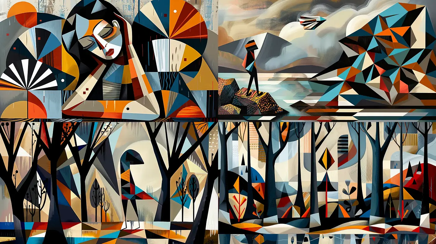 Geometric Abstraction of Nature and Beauty - Midjourney sref style